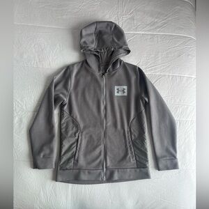 Under Armour Gray Full-Zip Hoodie size YMD